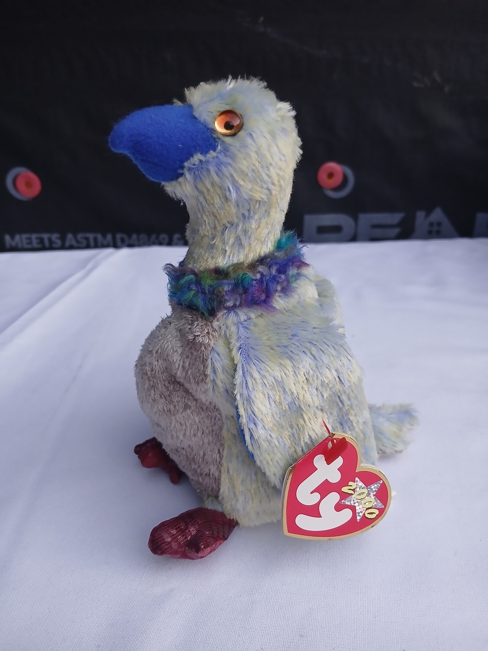 Ty Beanie Baby Plush Bird - Blue Nose, Multi-Colored Fur